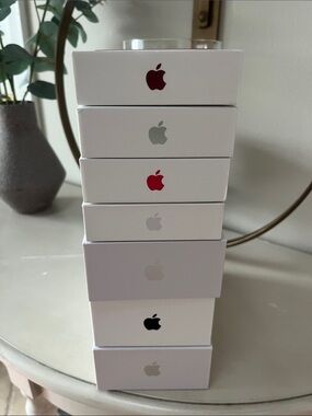 7 empty iPhone boxes